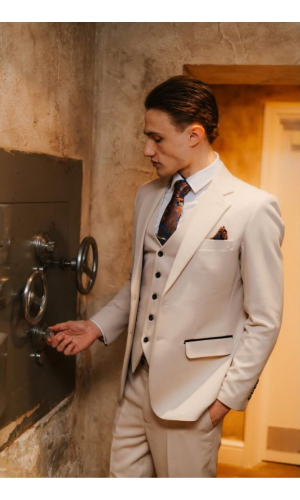 Charles Grey Beige Sandro Suit