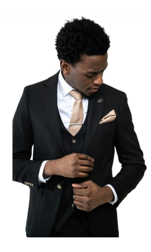 Charles Grey Slim Fit Black Jacket