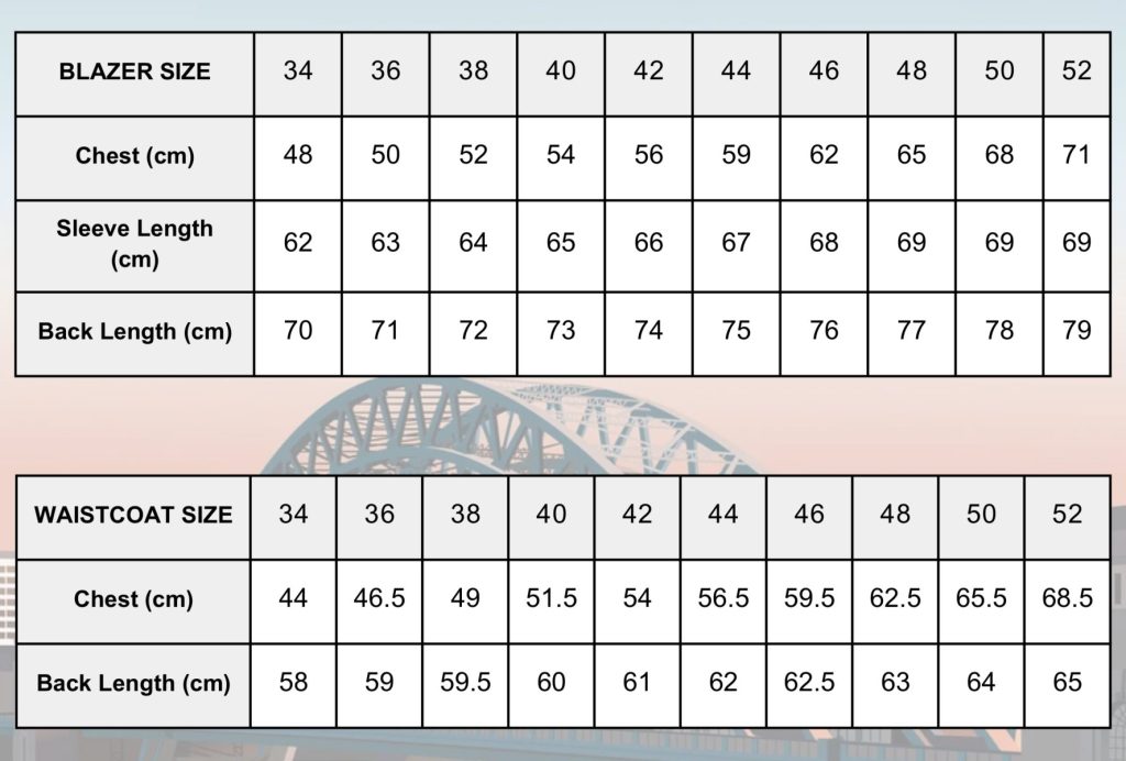Charles Grey Size Guide