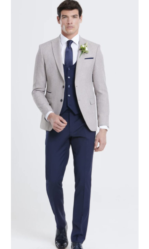 Benetti Cream Simon/Navy Peter Suit