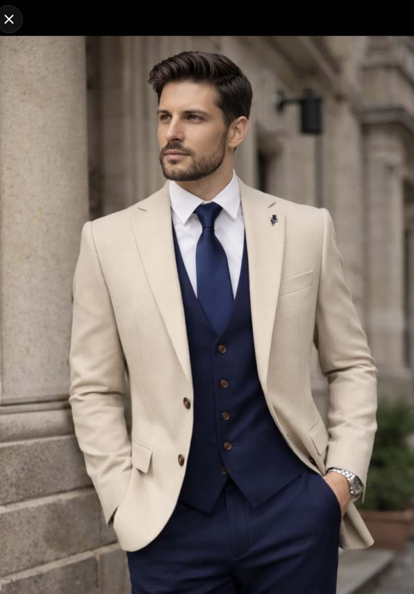 Charles Grey Beige Charlton Suit - Image 14