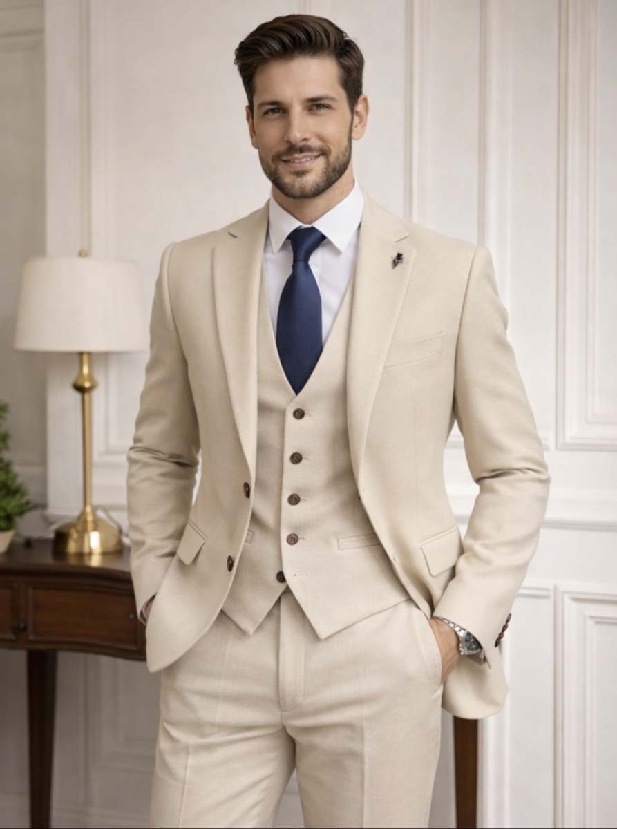 Charles Grey Beige Charlton Suit - Image 13