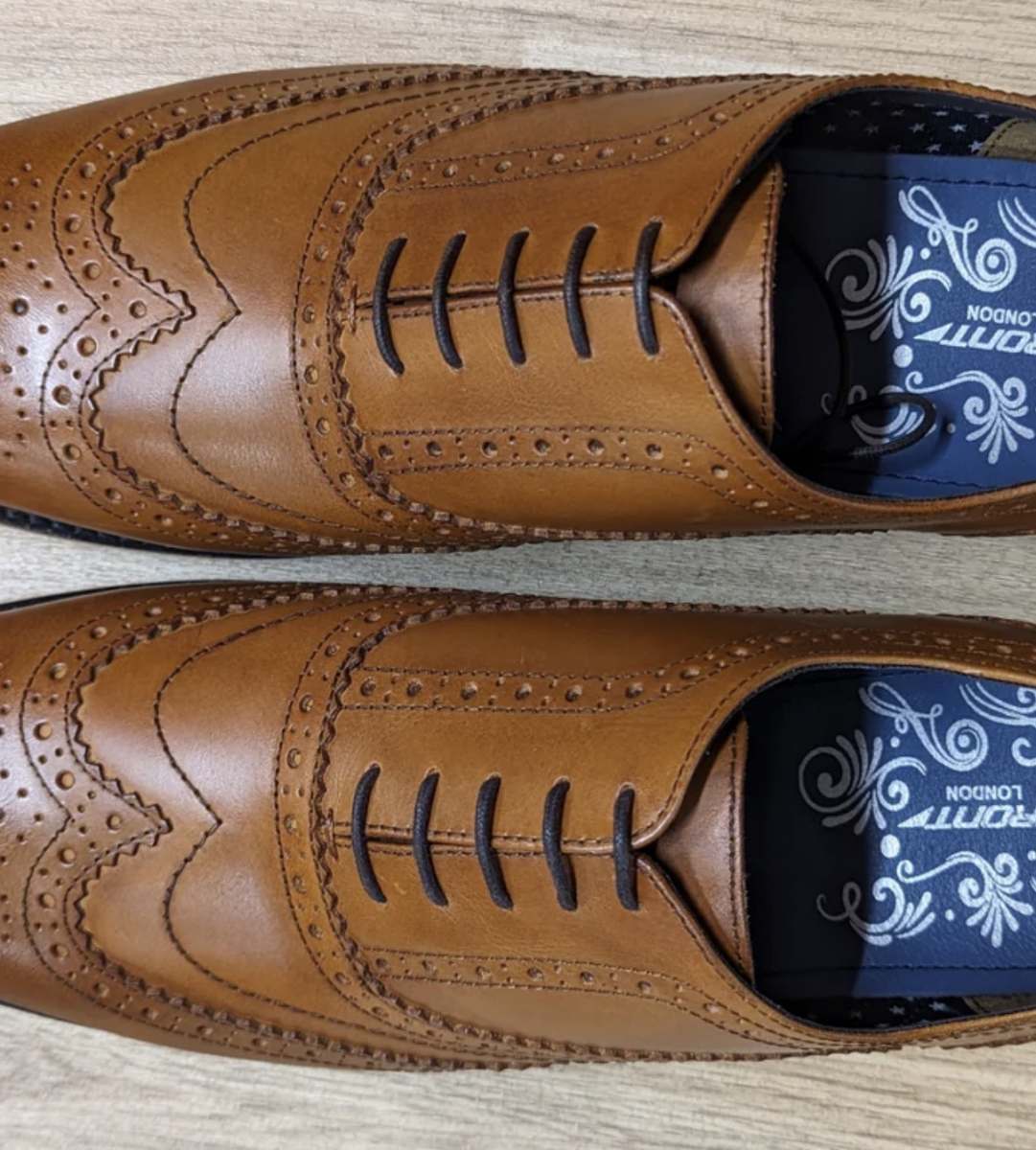 Front Diego Tan Leather Brogue - Image 8