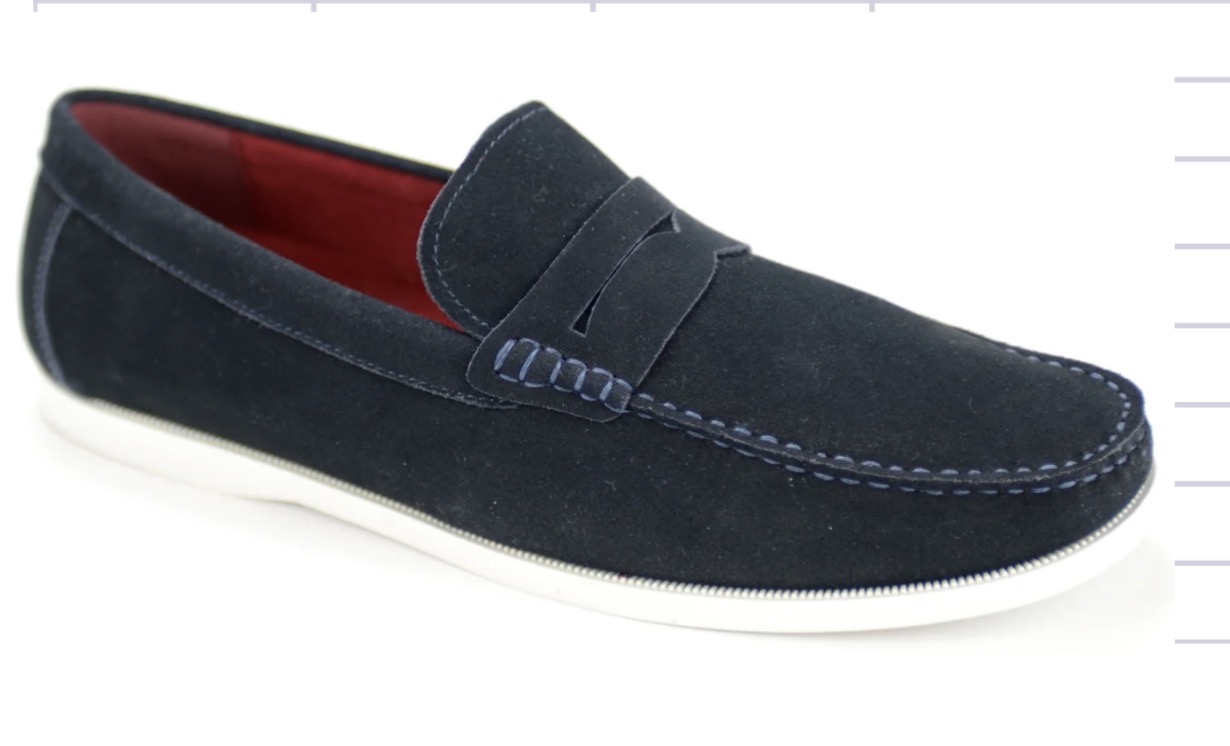 Front Navy Suede Doug Size 11 (45) - Image 2