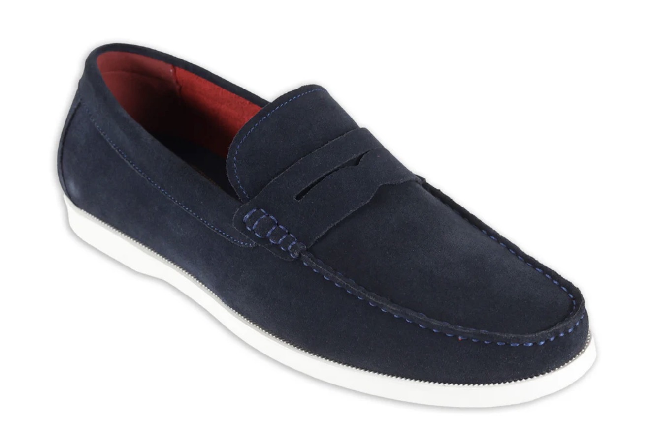 Front Navy Suede Doug Size 11 (45) - Image 3