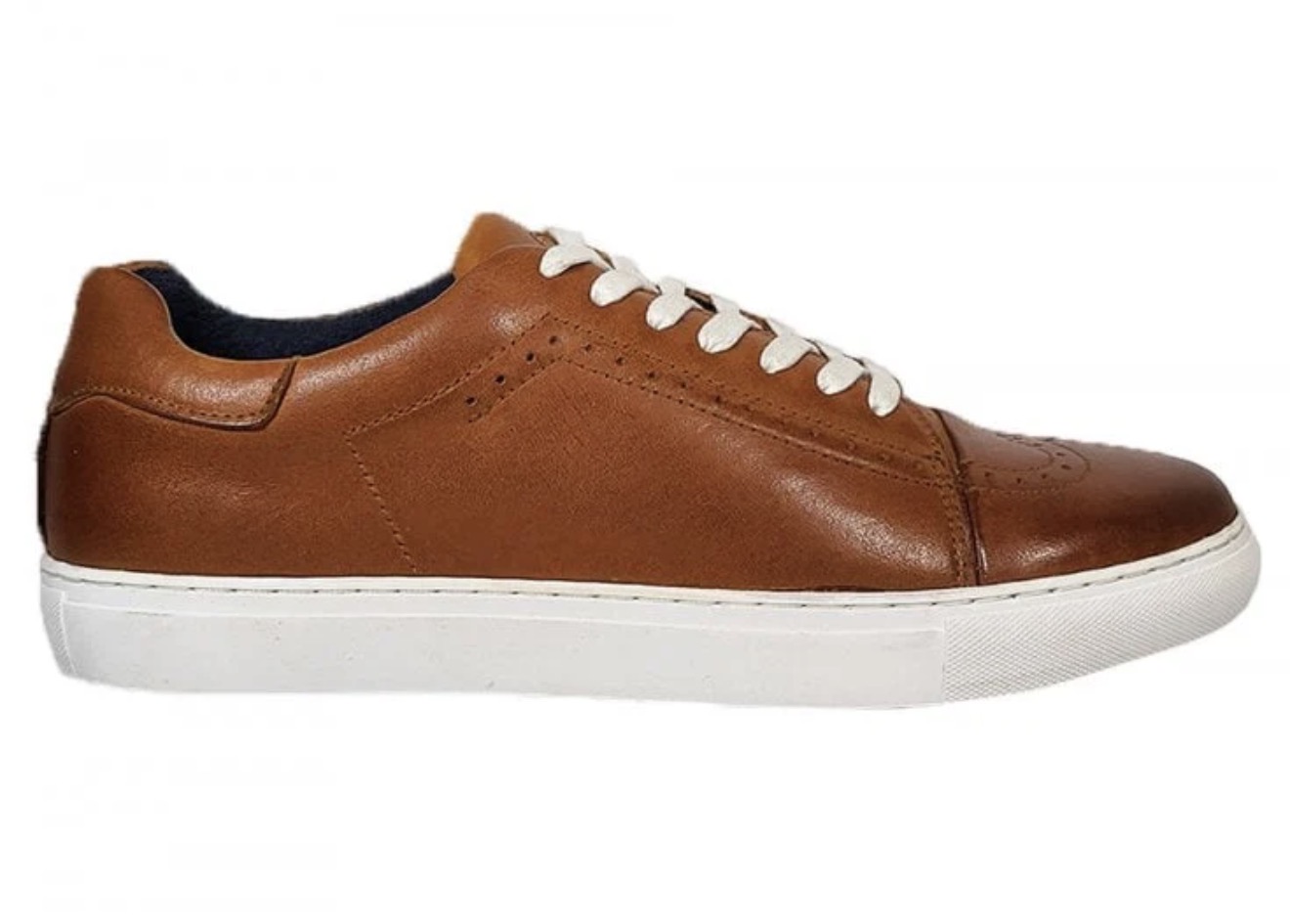 Front Boston Leather Cupsole Casual Trainer Shoe - Image 3