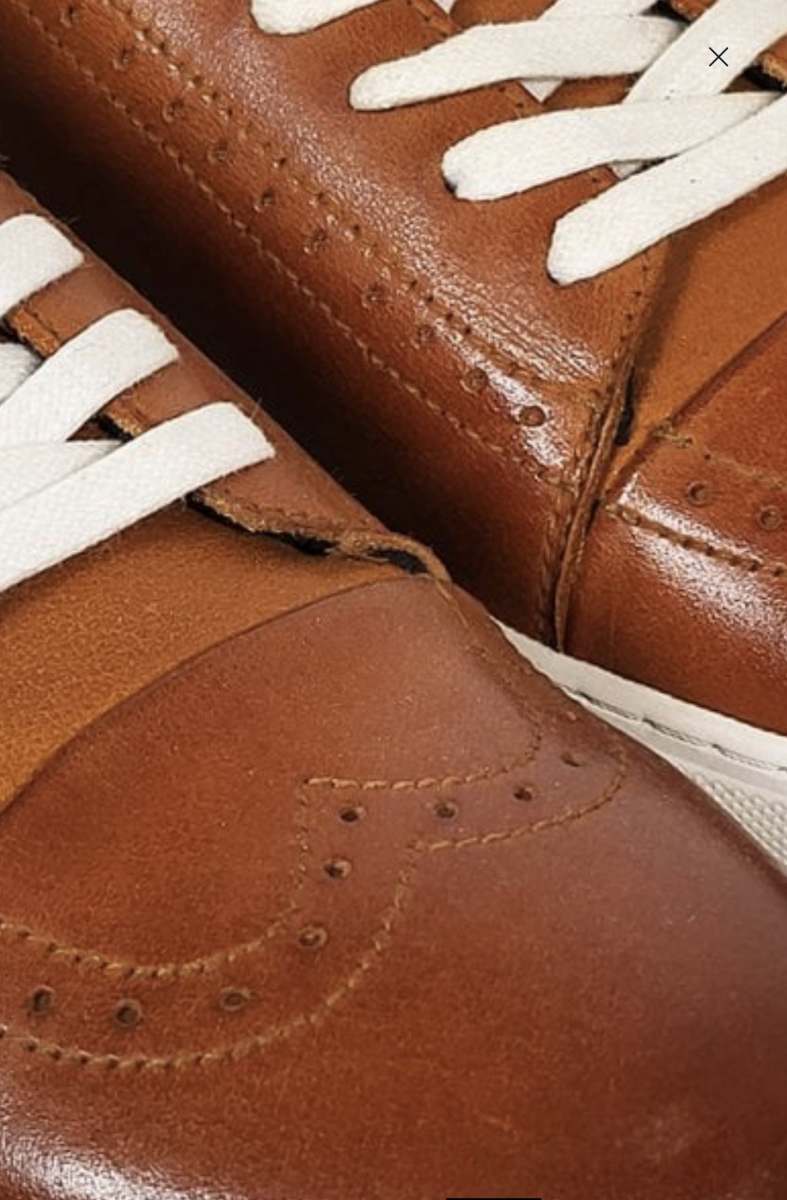 Front Boston Leather Cupsole Casual Trainer Shoe - Image 5