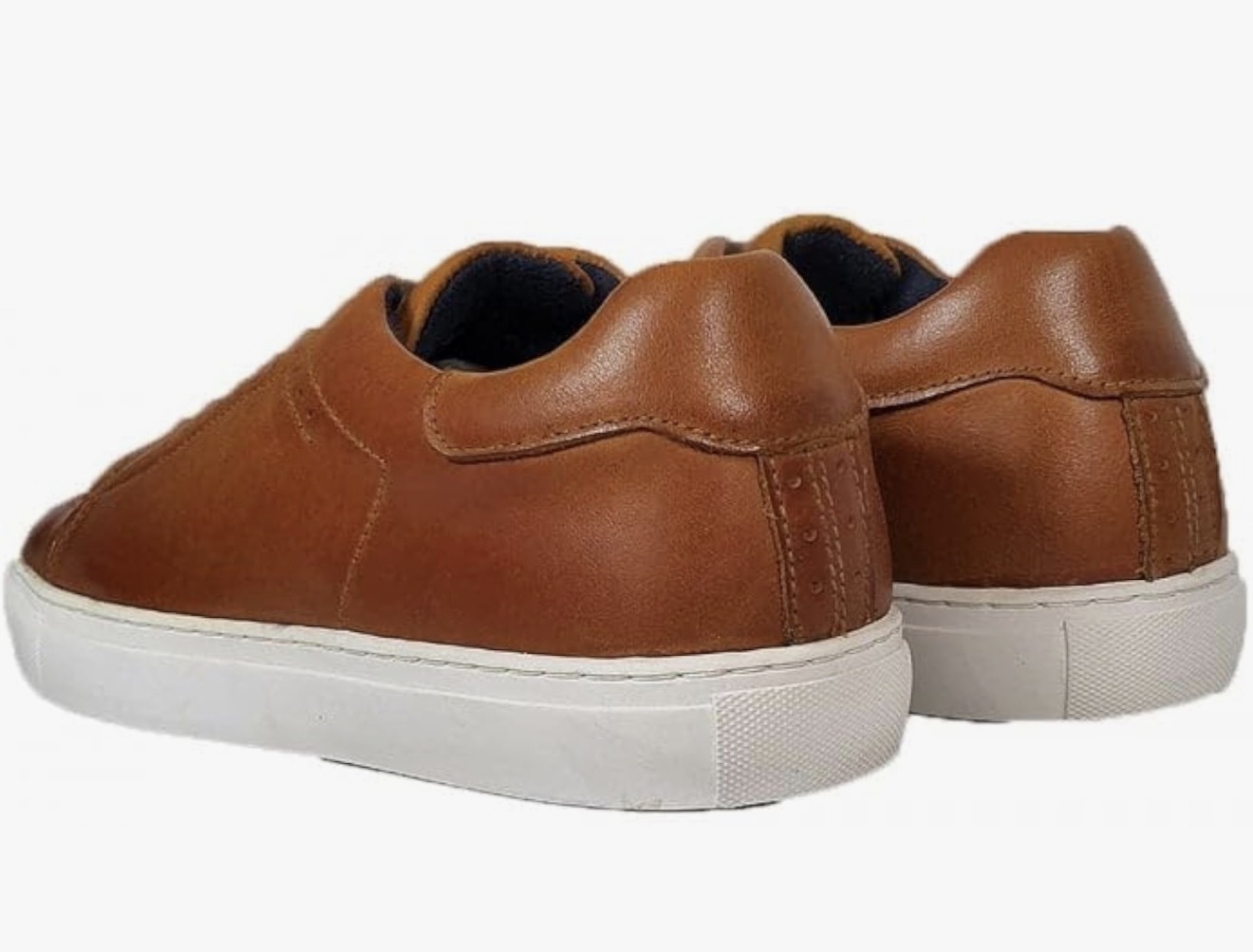 Front Boston Leather Cupsole Casual Trainer Shoe - Image 4
