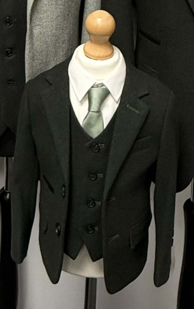 Boys Age 13 Attenborough Wool Blend 3 Piece Suit - Image 5