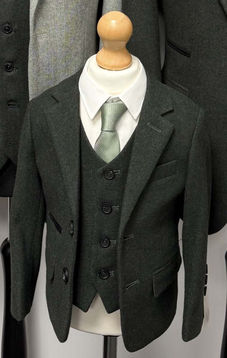 Boys Age 13 Attenborough Wool Blend 3 Piece Suit - Image 3