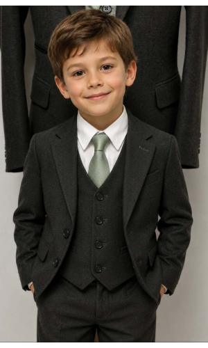 Boys Age 13 Attenborough Wool Blend 3 Piece Suit